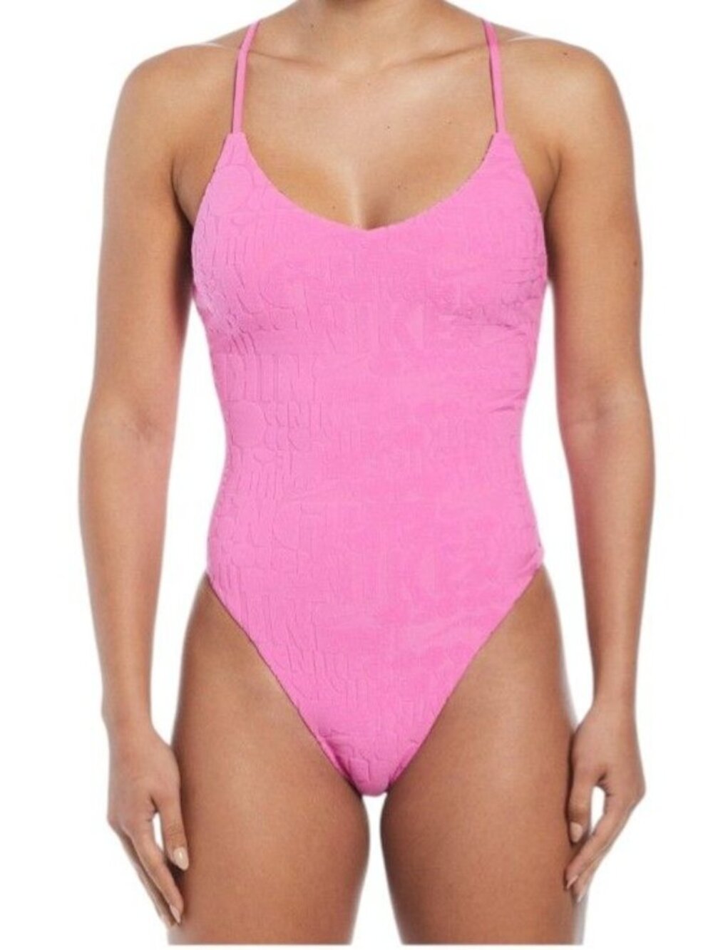 Nike Swim Pink Retro Flow‎ T-Back One-Piece NESSE244-652 Women's M NEW with Tags